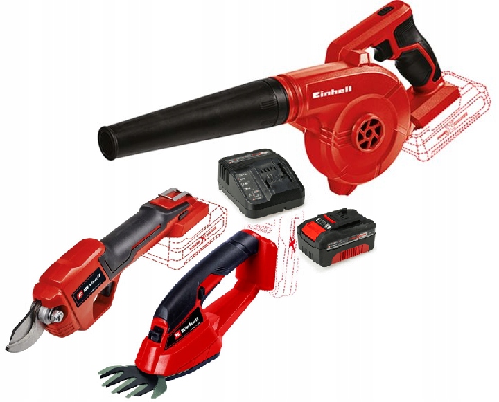 Einhell Sada Elektrického Náradia Do Záhrady 4AH 18V, Nožnice Na Dúchadlo