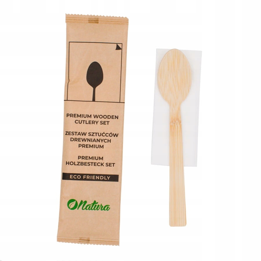 

Zestaw sztućców łyżka drewniana serwetka 10szt