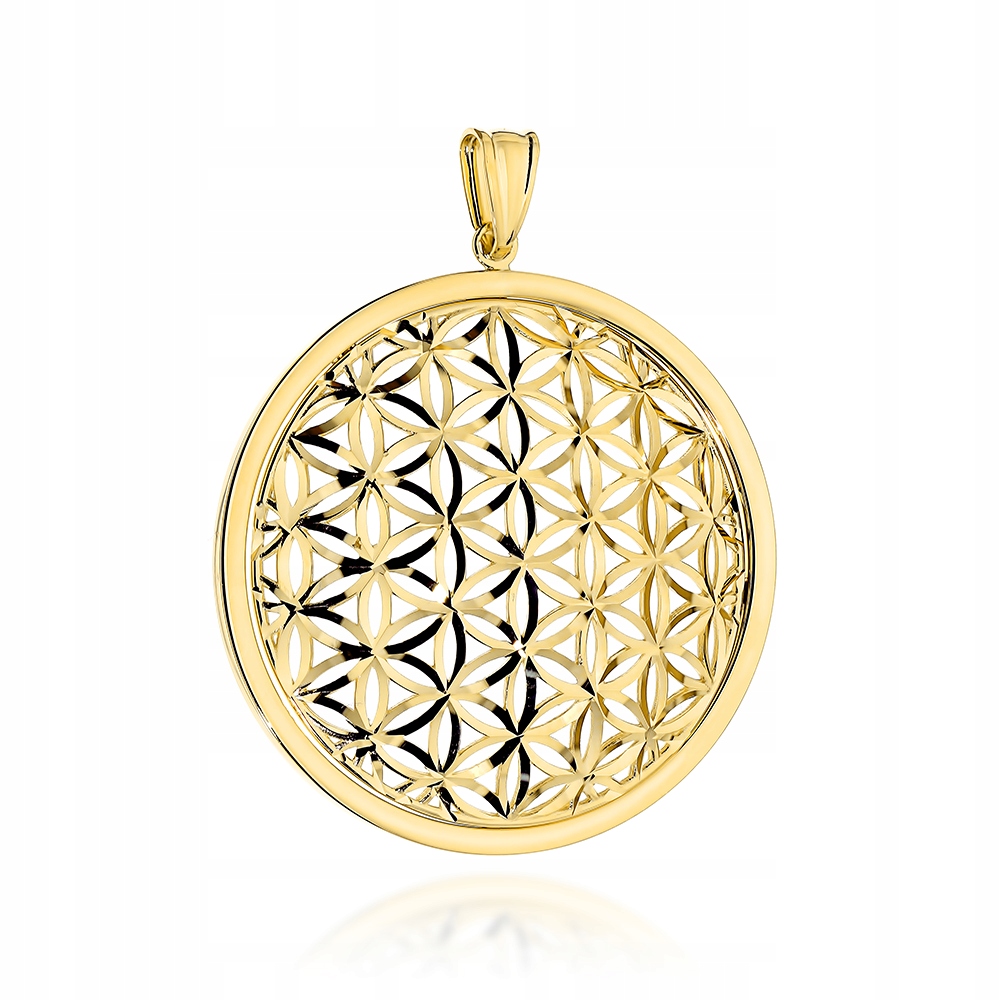 Zlatý přívěsek 585 kulatý ažurový, jedinečný doplněk pro stylizaci 14k