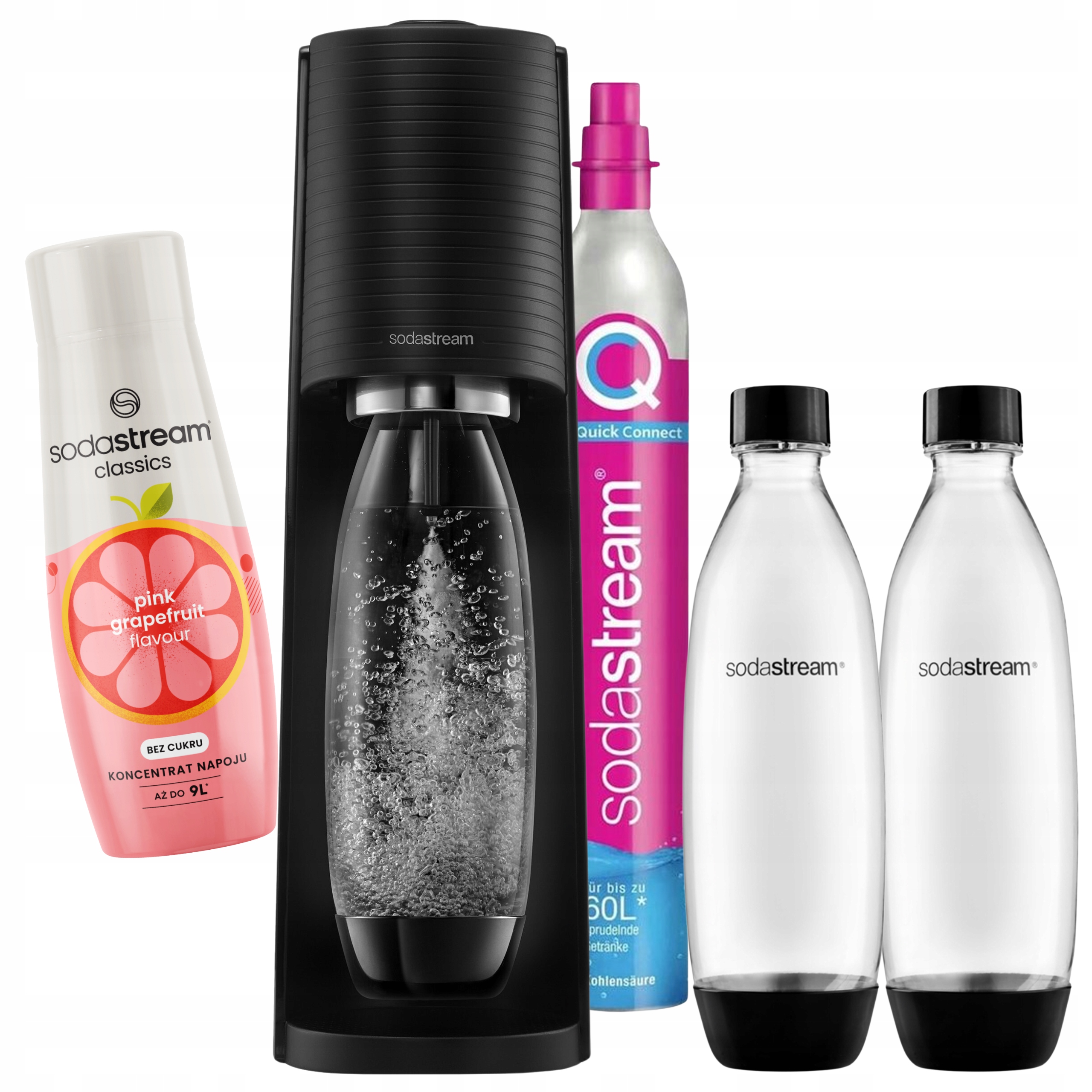 SodaStream Terra Výrobník sódy 2 fľaše grapefruitový sirup