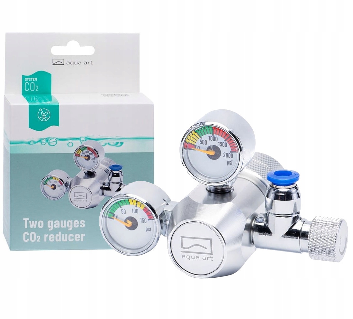 Levně Aqua Art Reduktor CO2 – dva manometry s jehlovým ventilem a rychlospojkou