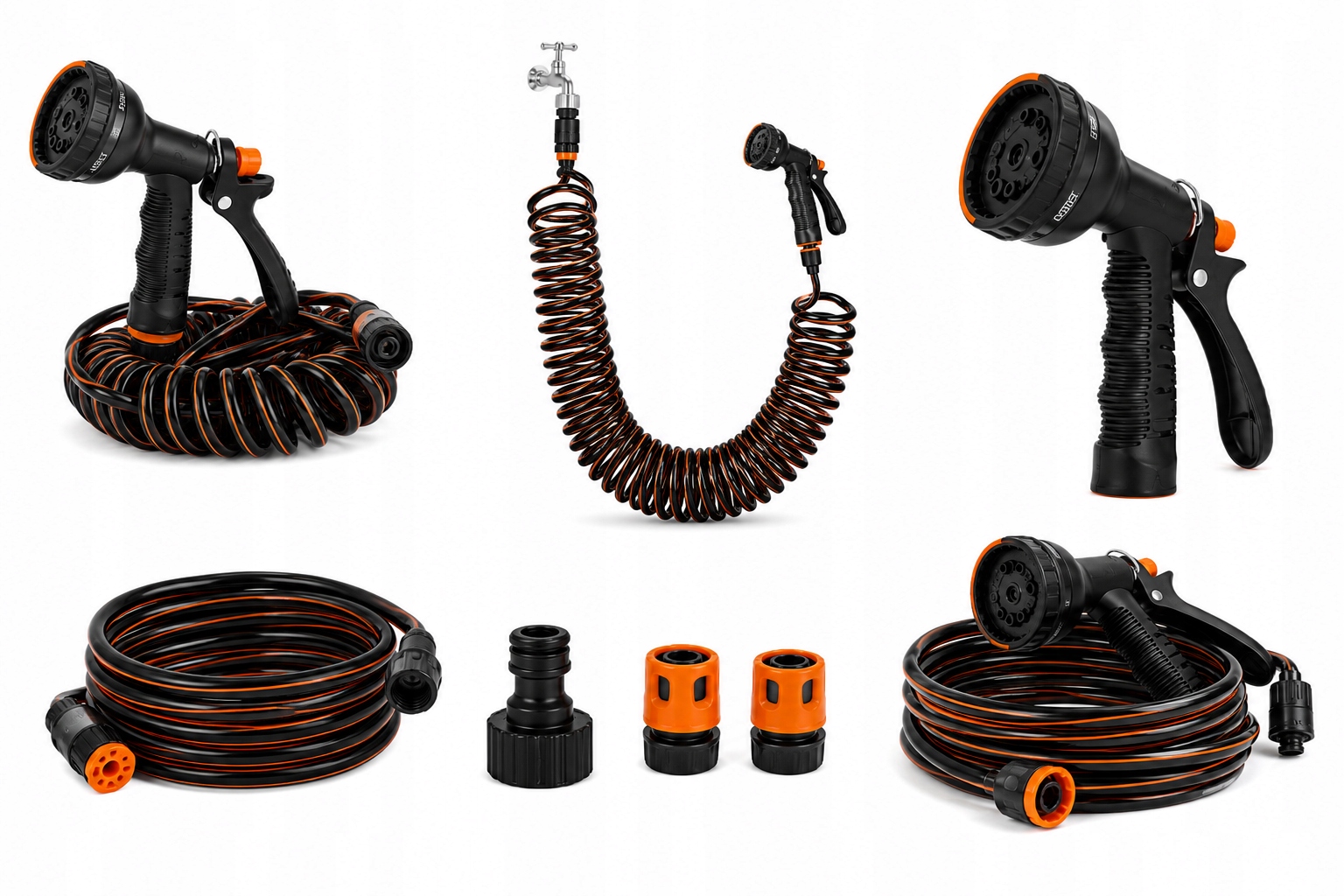 Hadice 10 M Bradas Spring Flex Pistole 9 Funkcí Sada Na Zavlažování