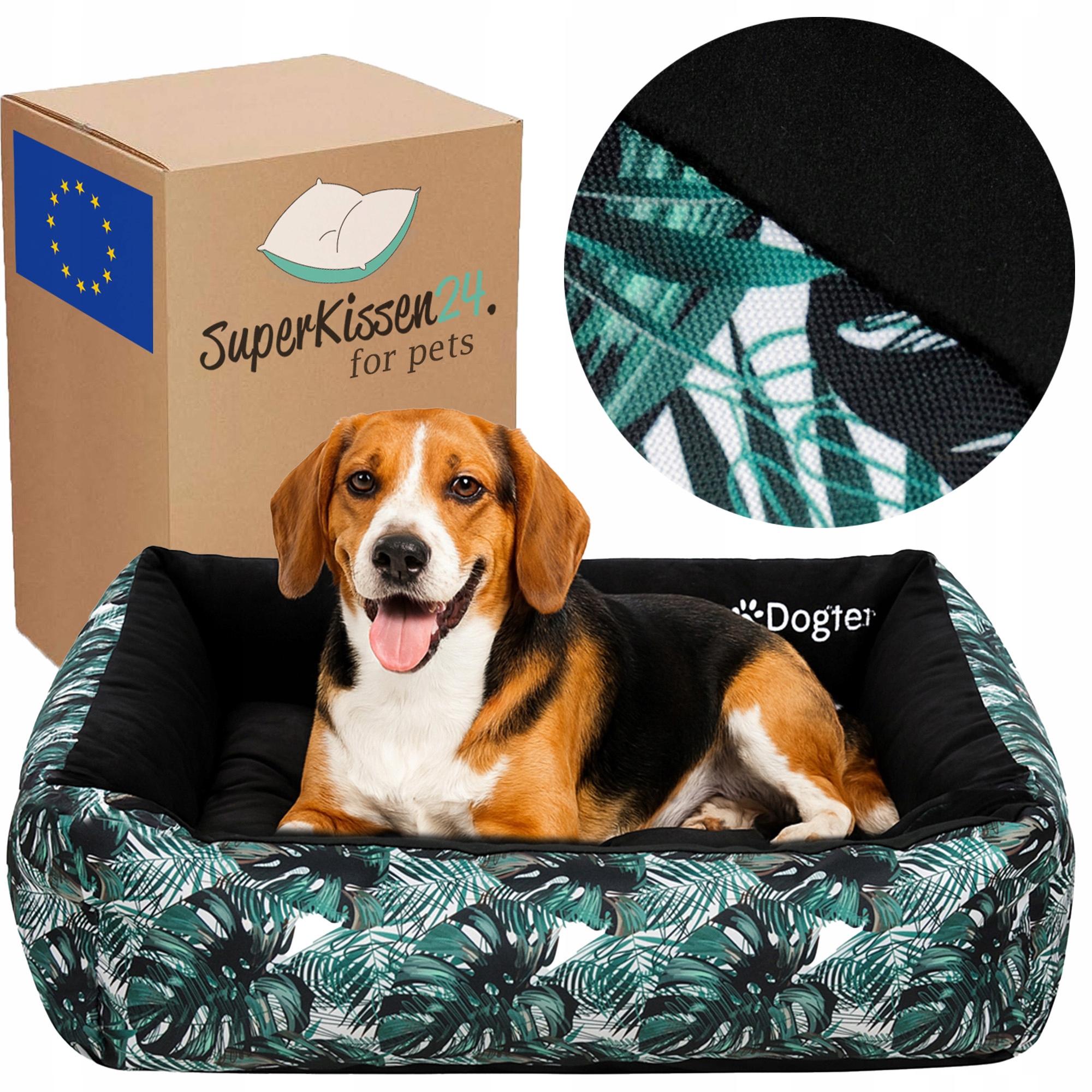 Levně Pelíšek kotec pelíšek pro psa vyjímatelná polštář Dogter Ex-black L Samet