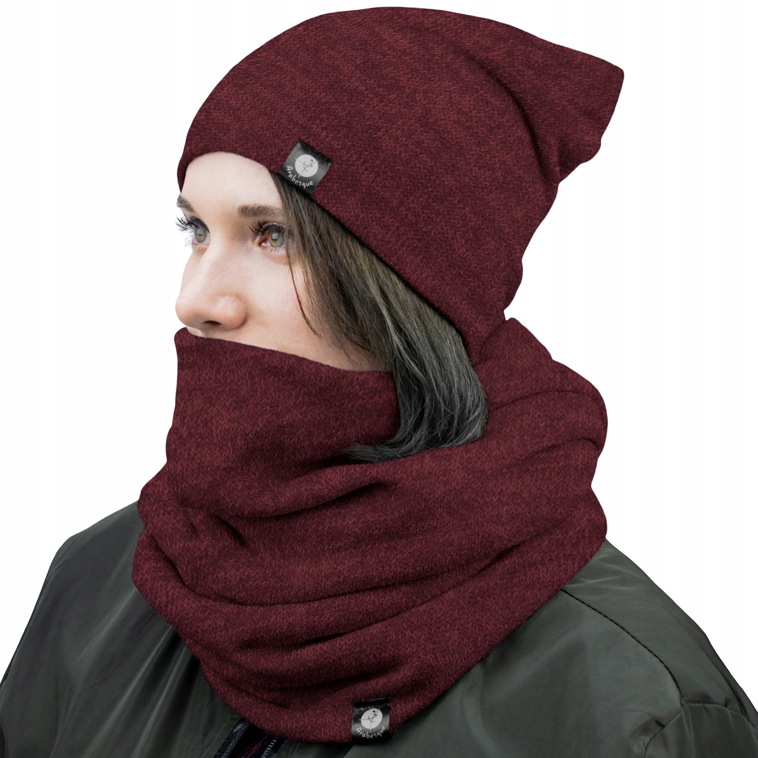 

Damski Komplet Czapka Beanie Komin Szal Kolory M