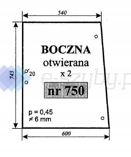 sklo Hurlimann H496 H5116 H6136 H6170 boční