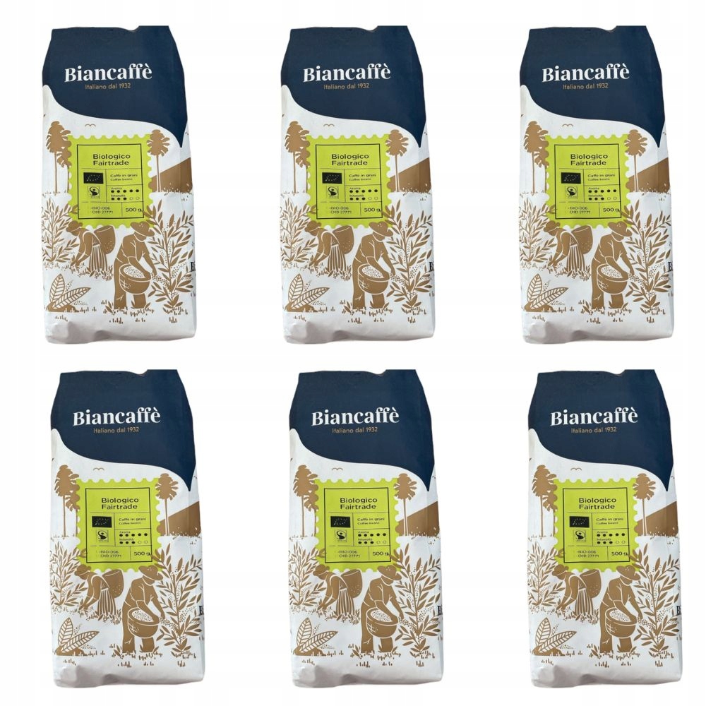 Levně Káva Zrnková Biancaffe Fair Trade Arabica italská káva Bio sada 3 kg