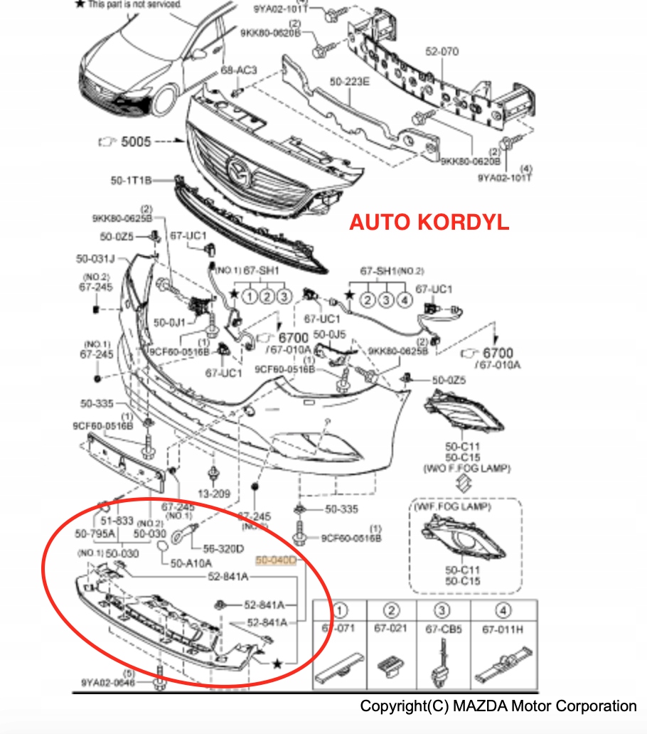 OSŁONA CHŁODNICY POD ZDERZAK MAZDA 6 2012-