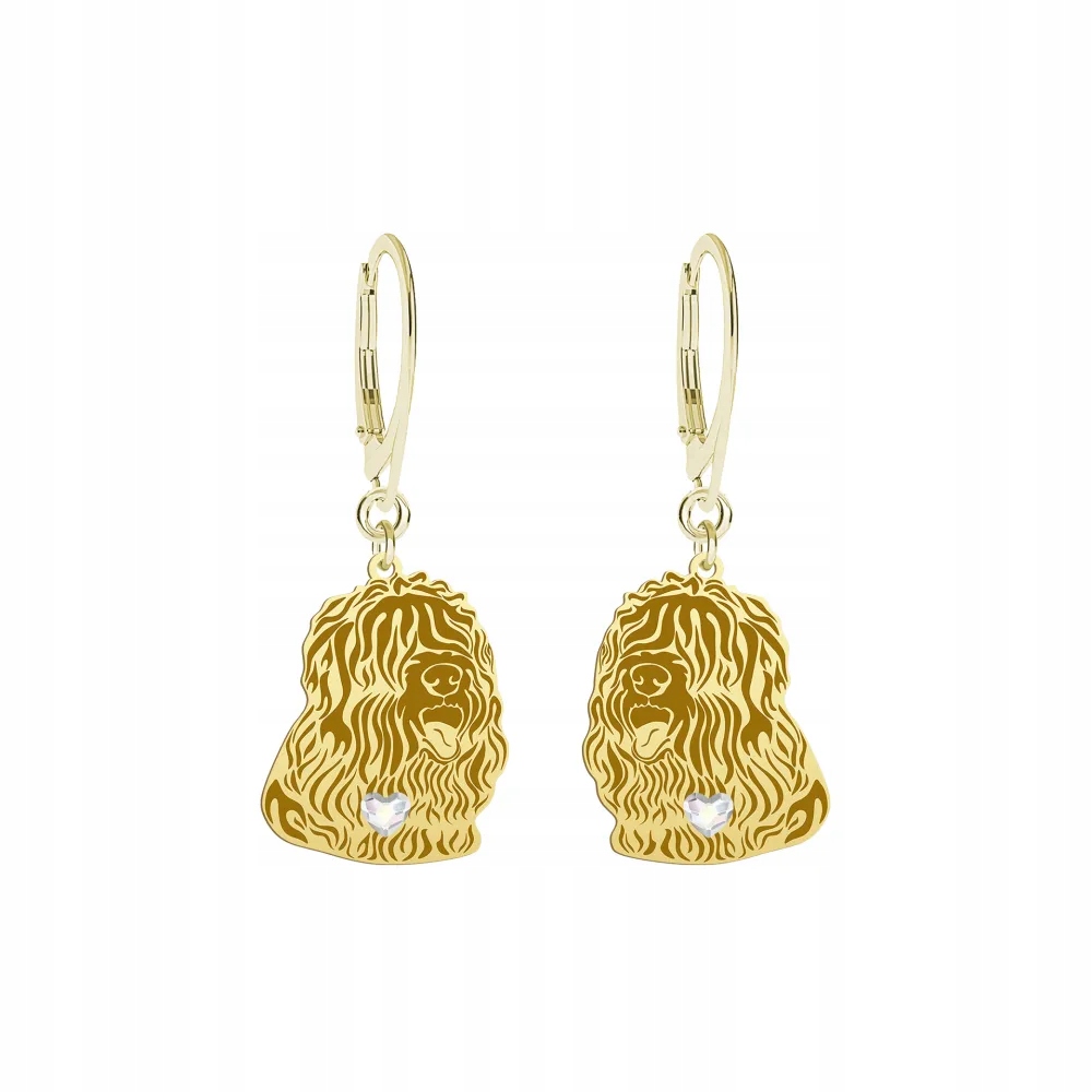 Náušnice Zlaté s černým ruským teriérem 925 Šperky Dárek Gravírování Bonus