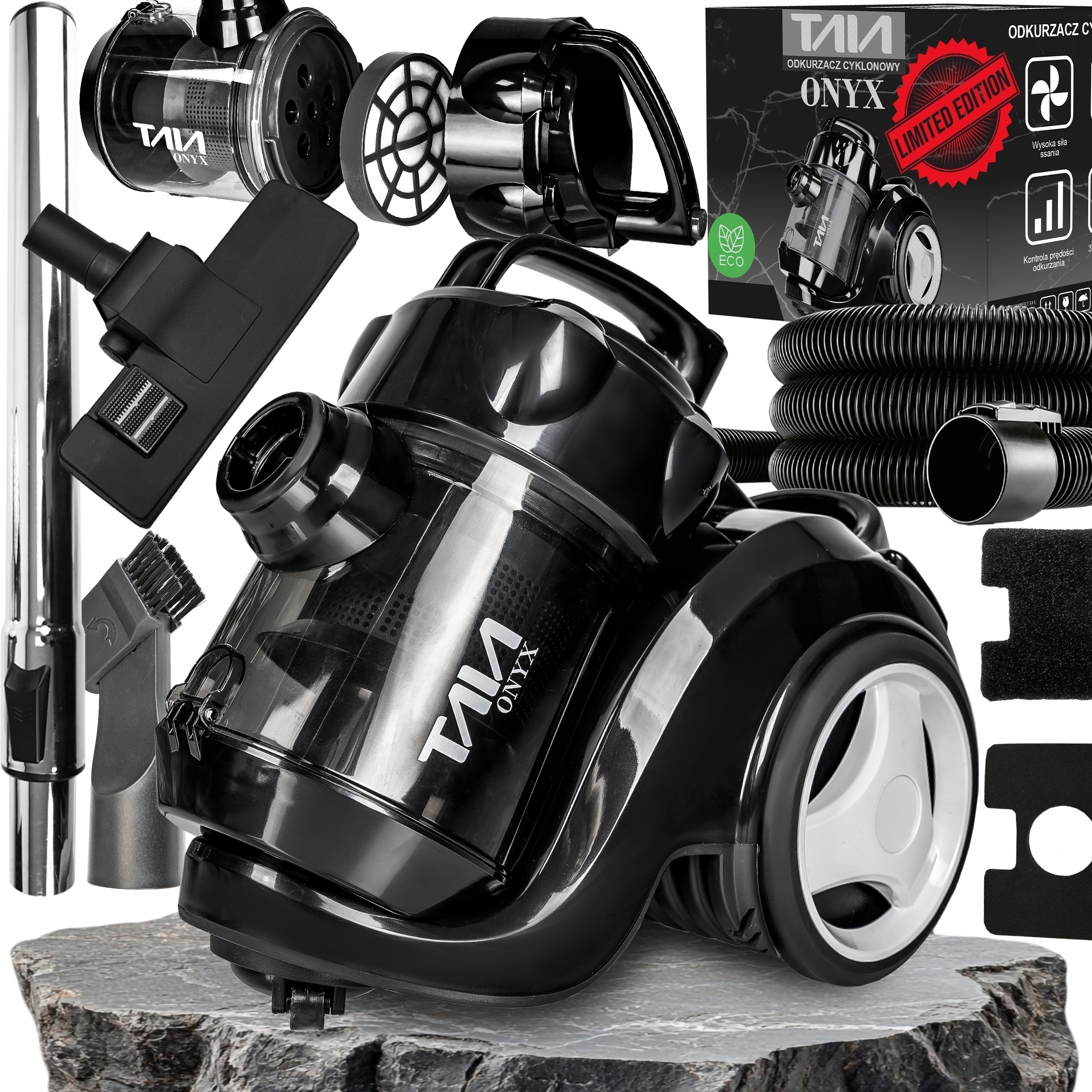 Odkurzacz Cyklonowy Bezworkowy Hepa Zbiornik 3L Limited Edition Onyx 900W