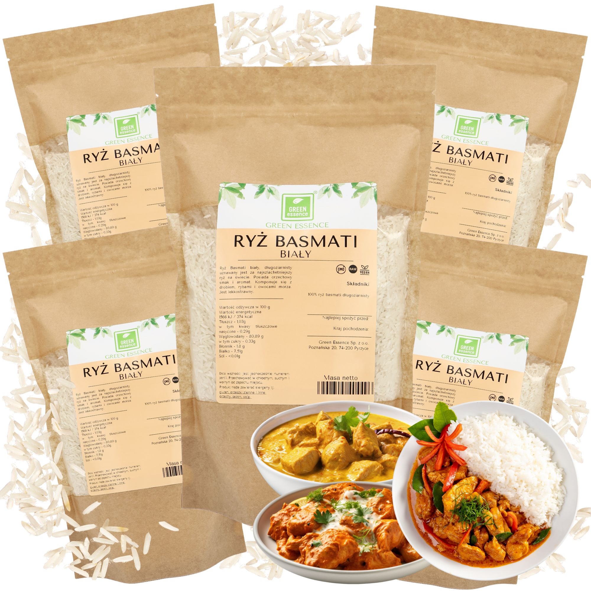 Levně Rýže Basmati Bílá dlouhozrnná 5kg přírodní, čerstvá, dlouhá sada 5x 1kg