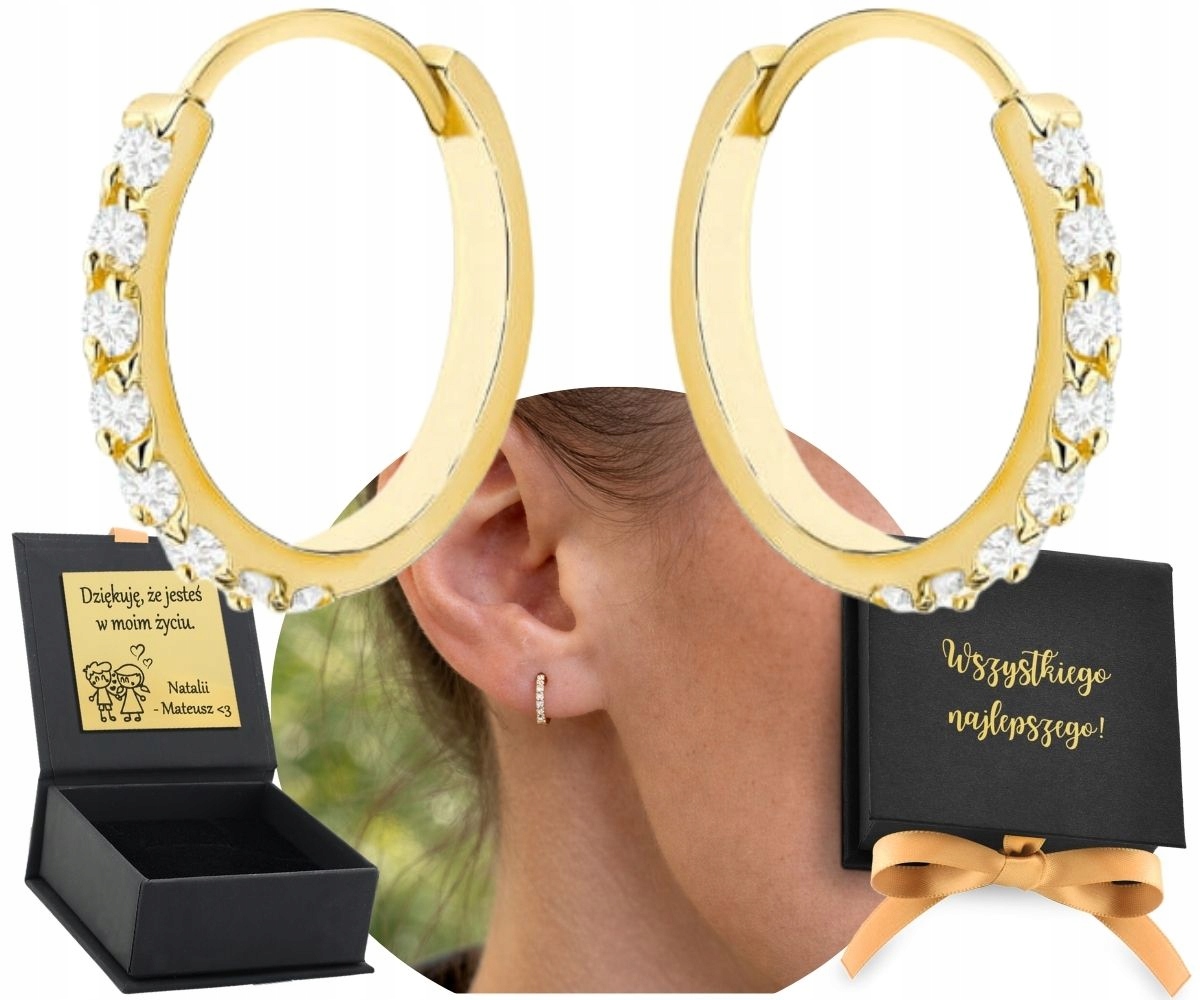 Zlaté Náušnice Malé Jemné S Zirkony Na Kreolu Kolečka 585