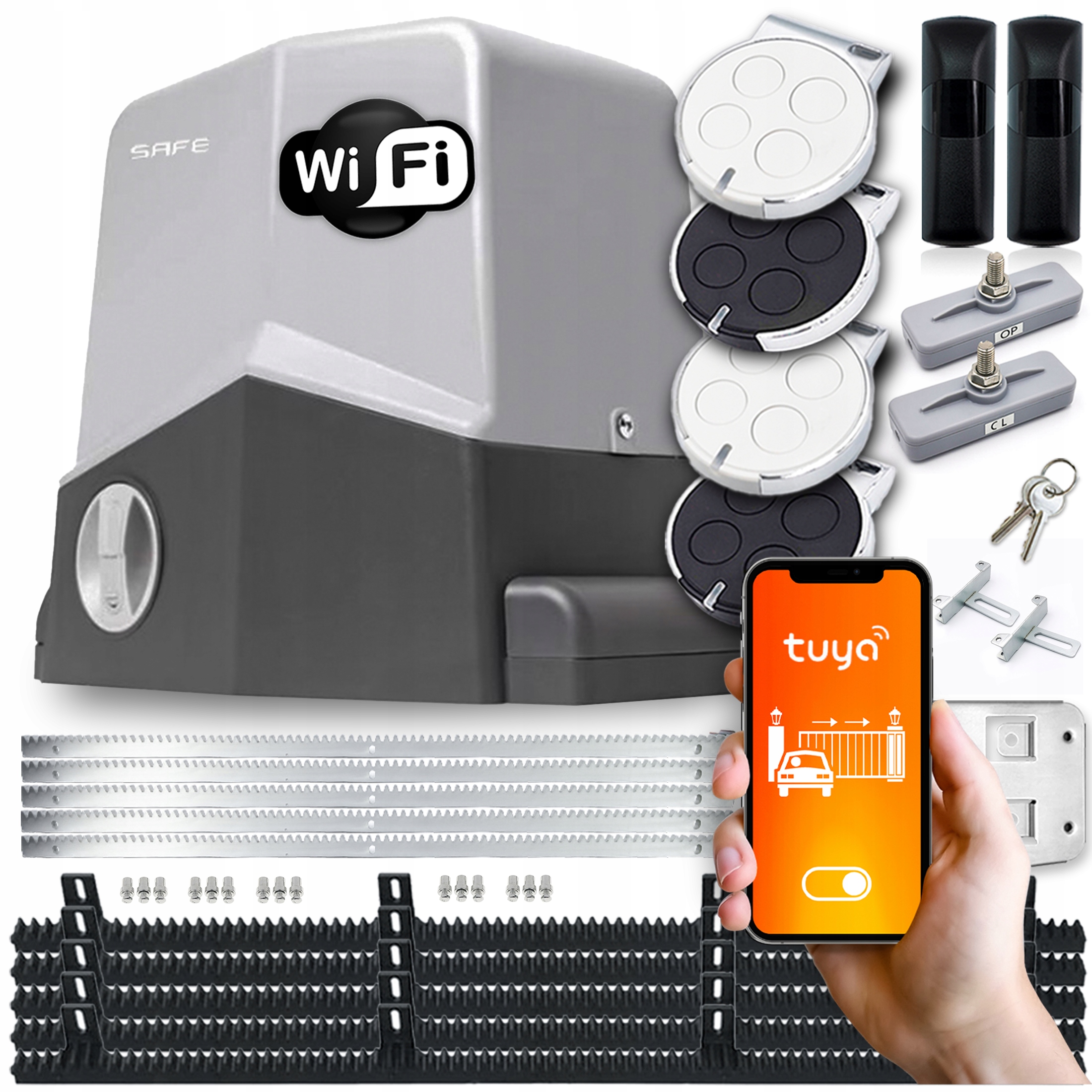 Pohon Posuvné Brány Safe 600 kg 4xpilot 5xlistý Foto Wifi Tuya Automat