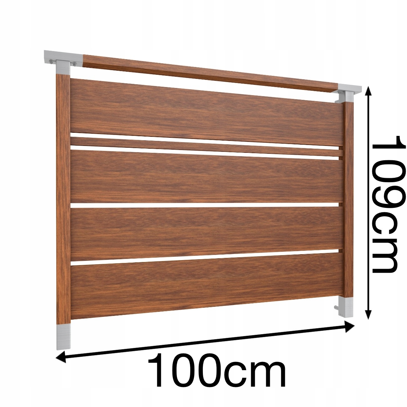 Solid 109 Francúzsky balkón 100 cm Francúzske zábradlie oceľ hliník Drevo