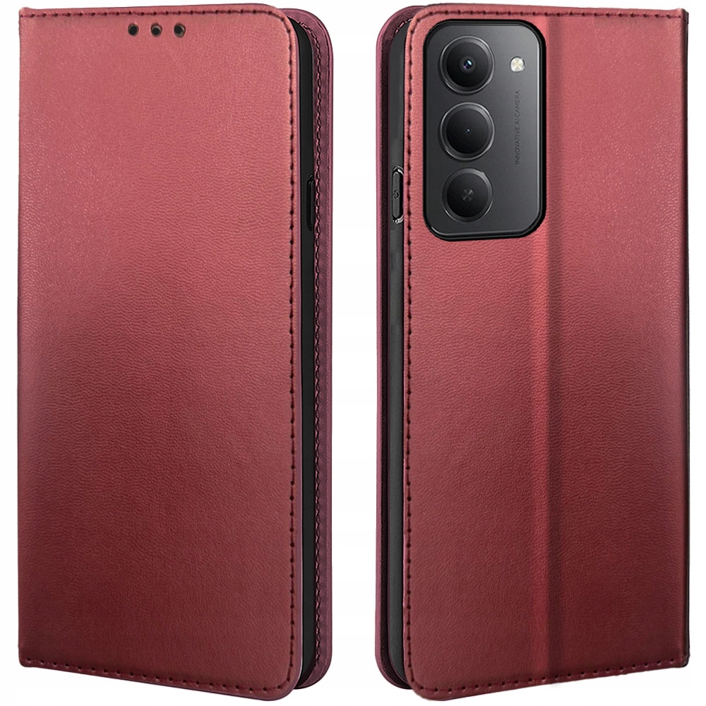 Etui Skórzane Do Xiaomi Redmi 15 Magnetic Flip Book Szkło 9H