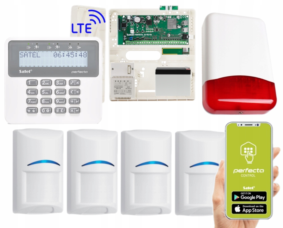 Zestaw Alarmowy Perfecta 16 Lte Set Wrl 4 Czujki Bosch Sms Syrena Aplikacja