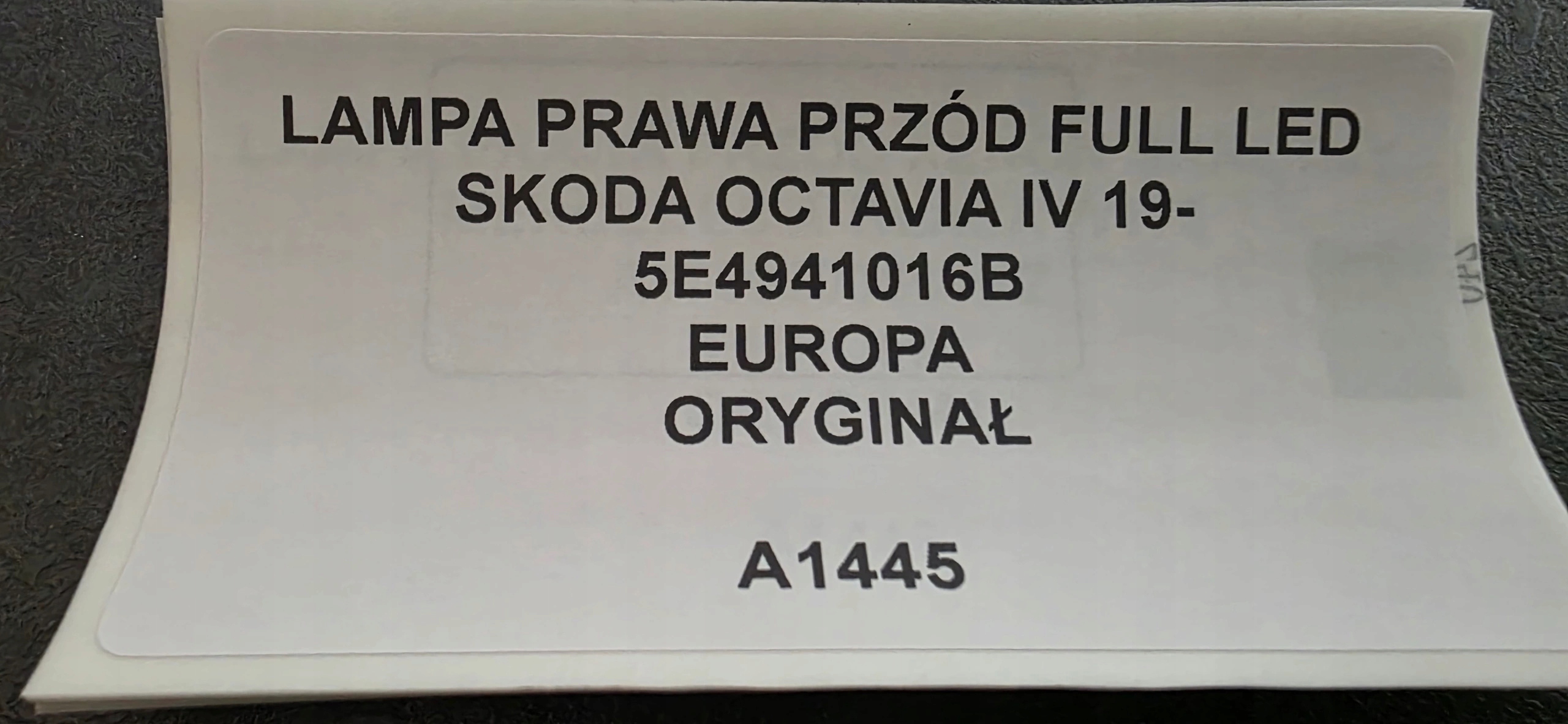 light right front FULL LED SKODA OCTAVIA IV 19- original EUROPA 5E4941016B