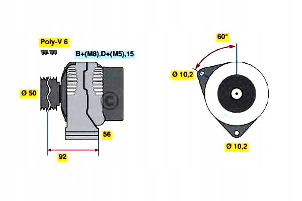 ГЕНЕРАТОР BOSCH701909m91 111543202 80 A0