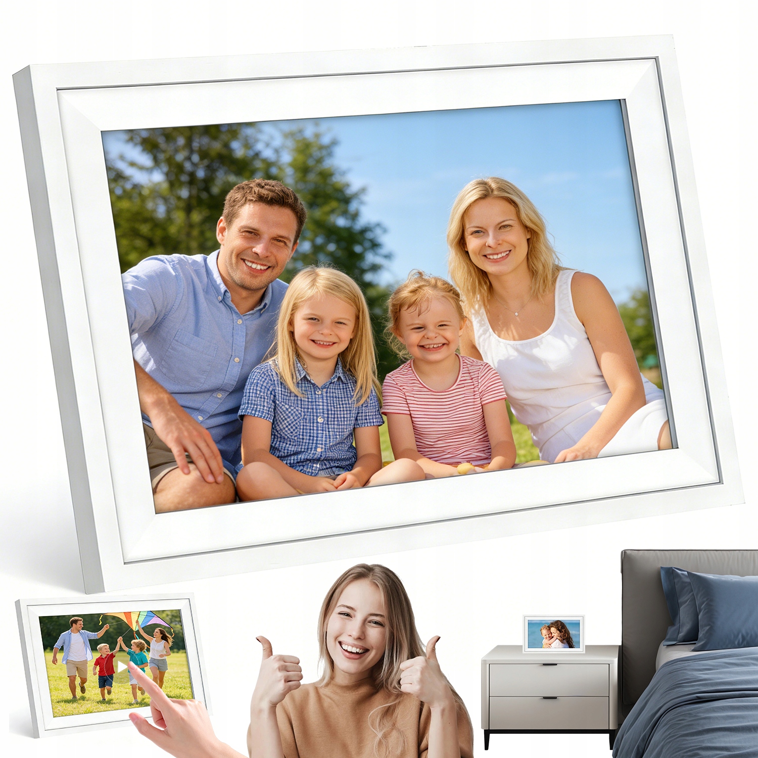 Rámeček Digitální Frameo Wifi 32GB 15,6" Dotykový Fotorámeček Bílý