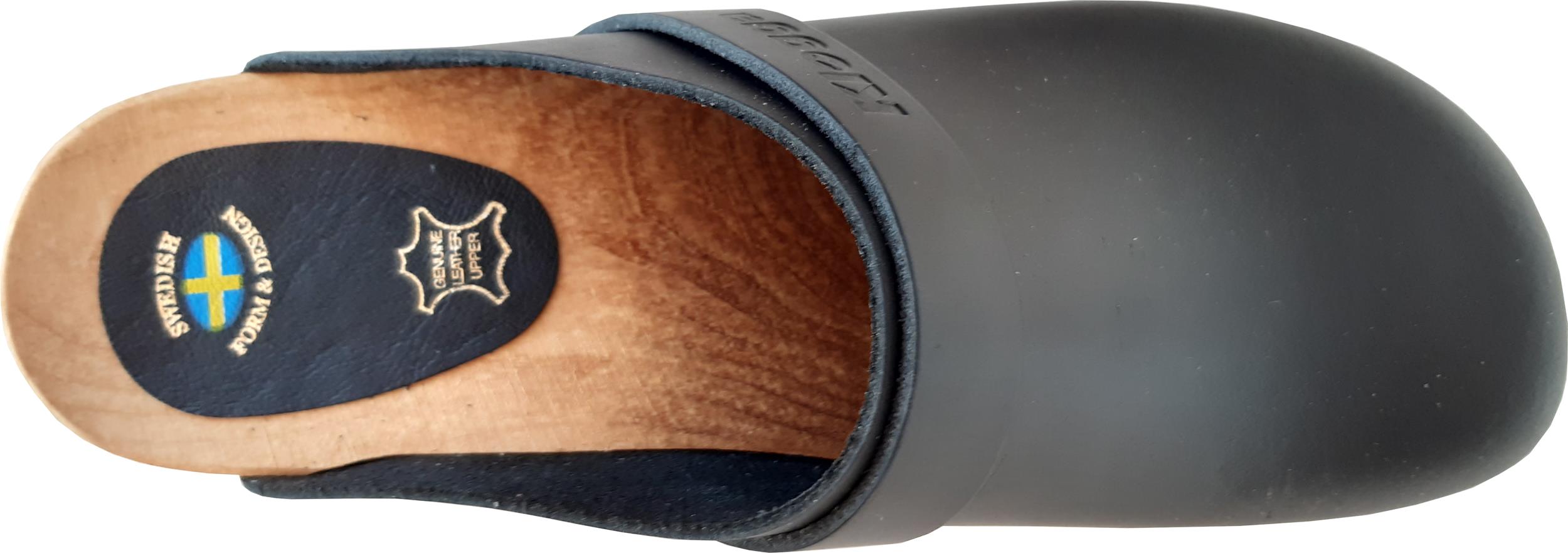 BLACK KLOGGA Chodaki drewniaki skórzane CZARNE 40 Marka inna