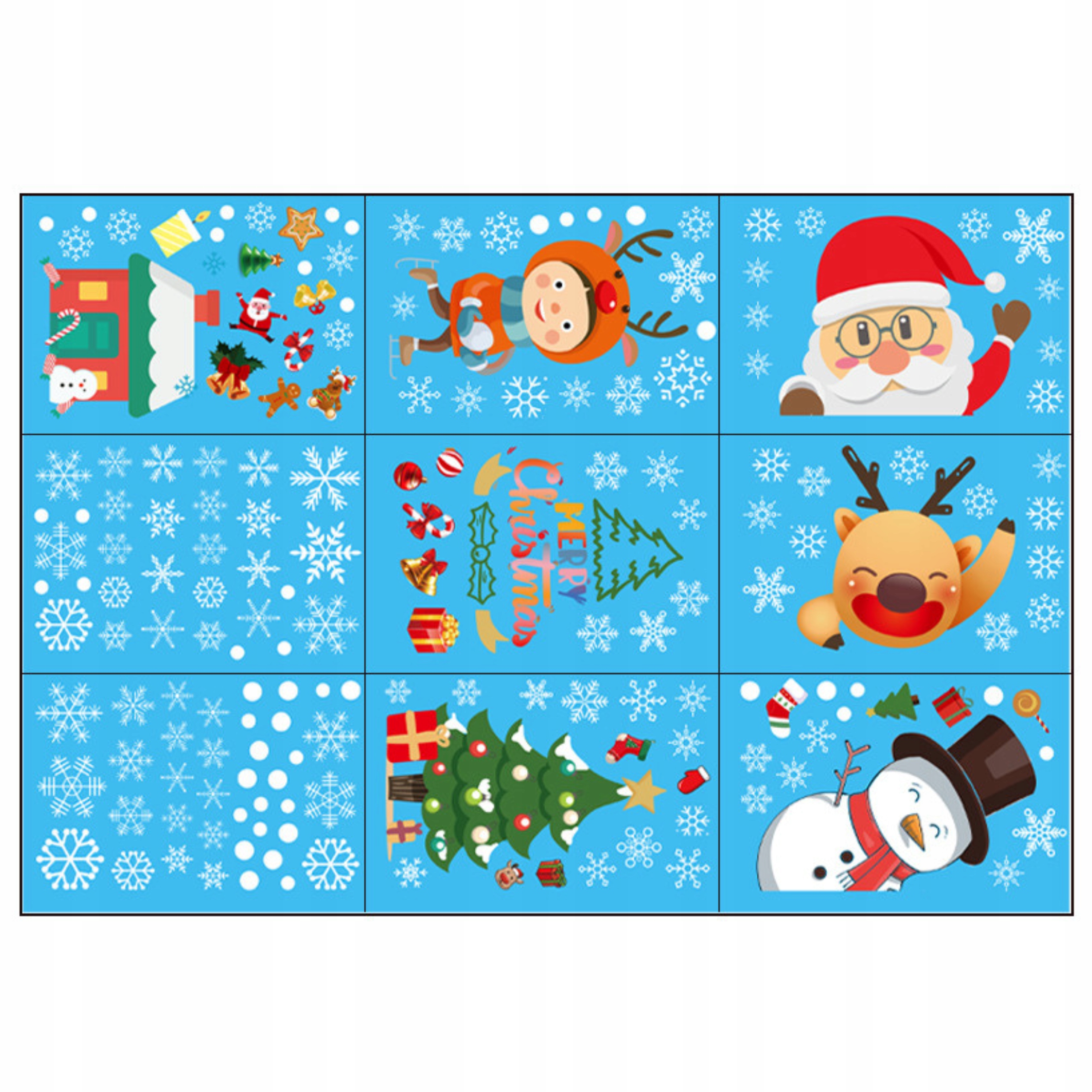 NAKLEJKI ŚWIĄTECZNE BOŻONARODZENIOWE OZDOBY NA OKNO SZYBĘ ŚNIEŻYNKI ŚWIĘTA