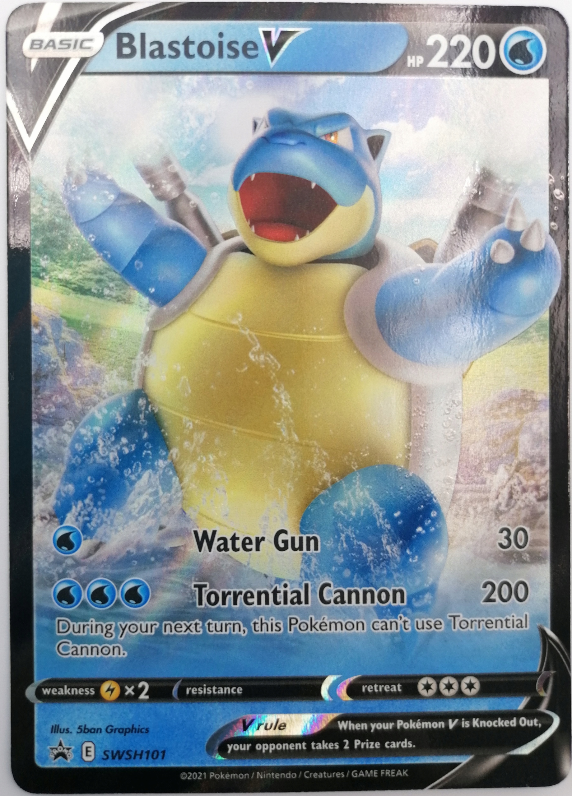 Swsh Blastoise V 101/307 Water Oryginalna karta Pokemon Tcg