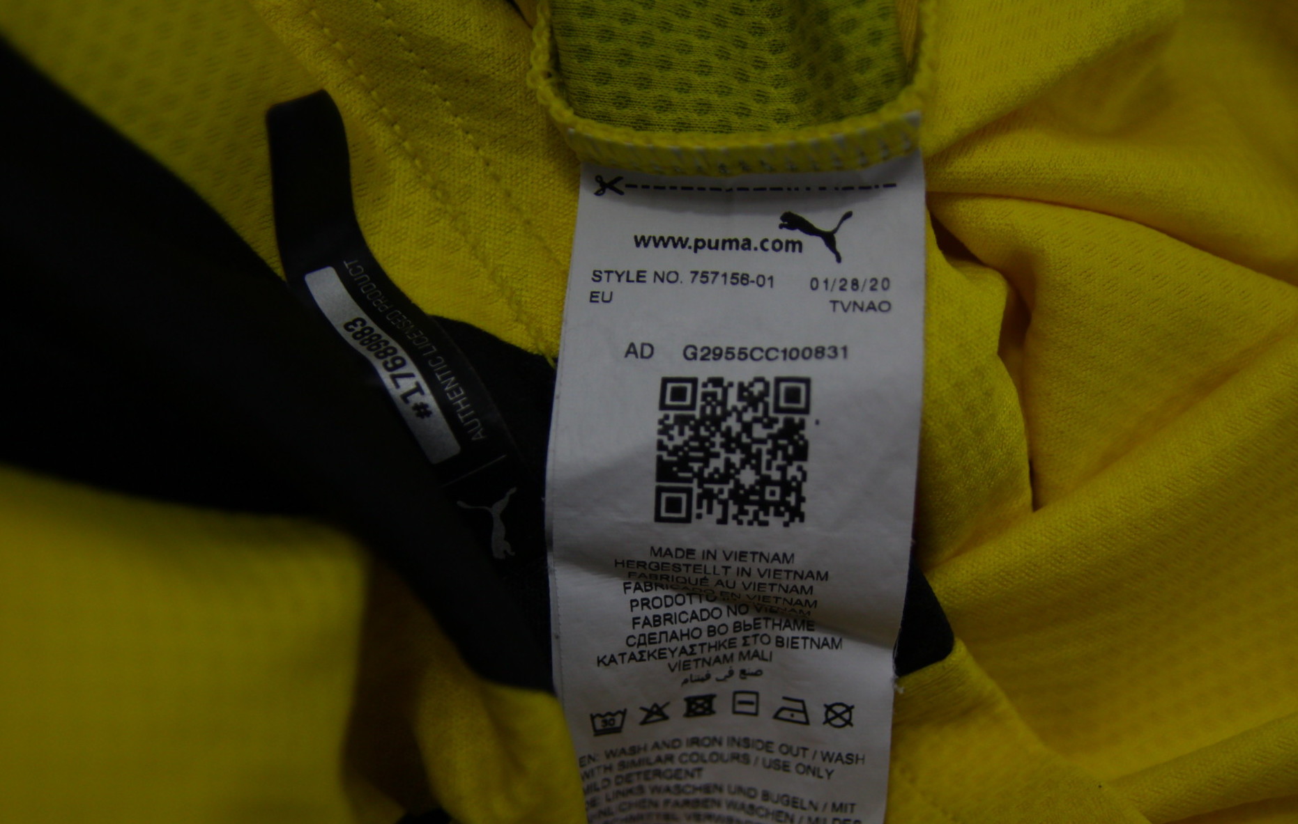 Puma Borussia Dortmund 2020/2021 domowa koszulka piłkarska L Bellingham #22 Właściwości szybkoschnące