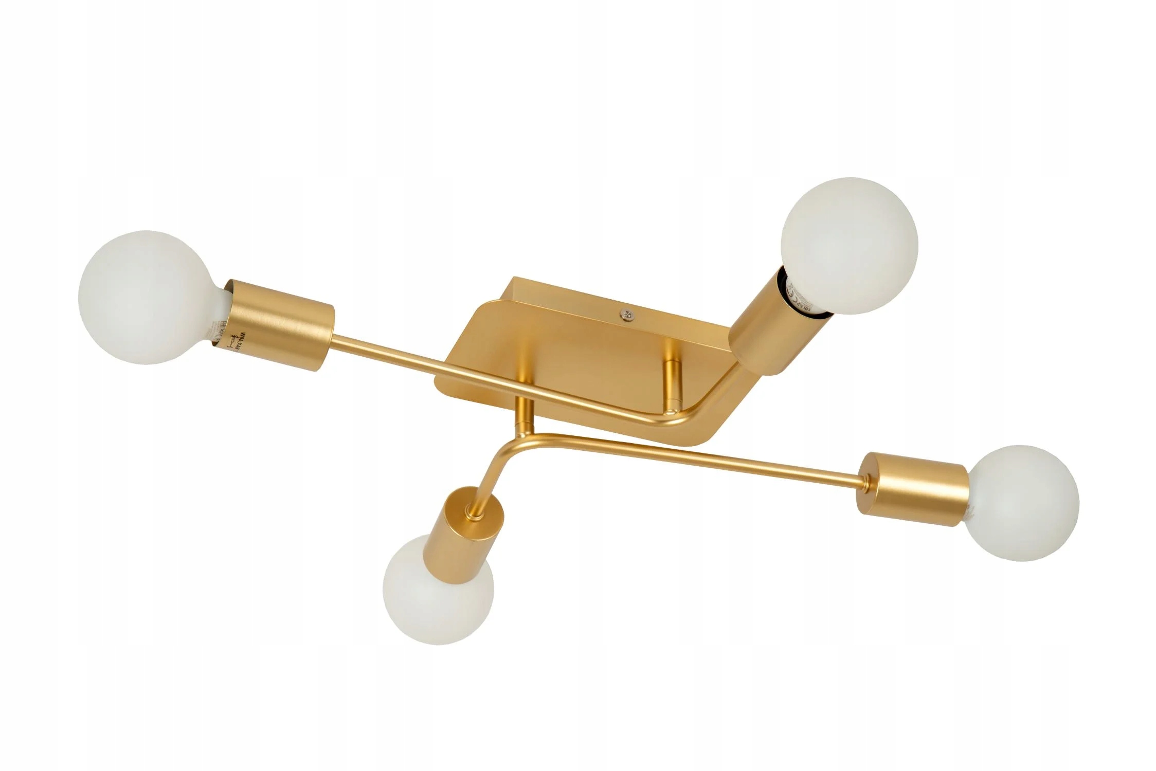 Zlatá minimalistická stropná lampa do spálne a obývačky Lucide