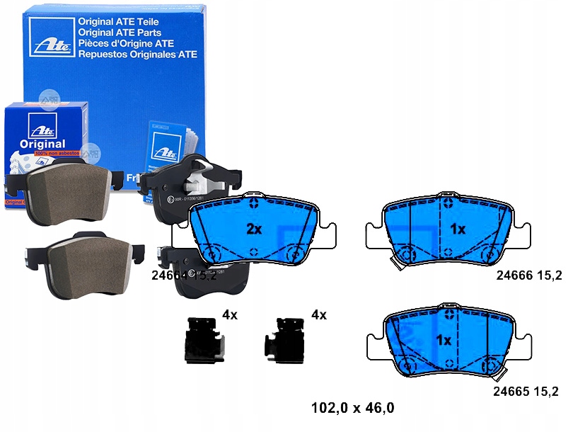 Brzdové Destičky Toyota Zadní Auris Corolla 07- Ate