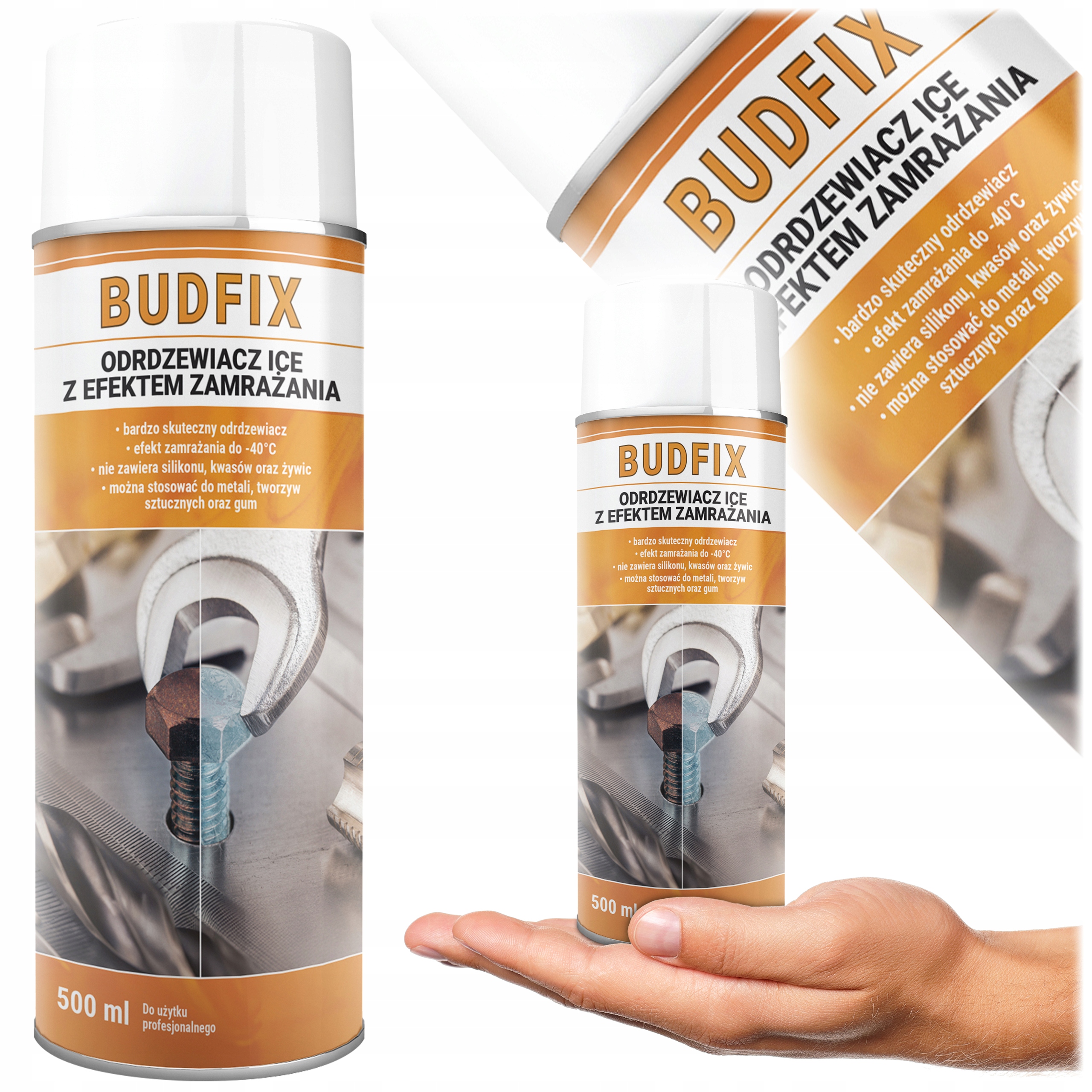 Odrdzewiacz Zamrażający Ice Do Śrub Szok Termiczny -40°C Rdza Spray 500ml