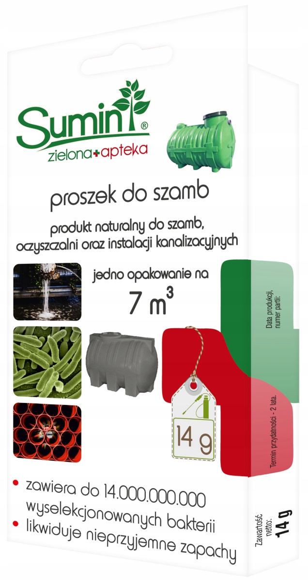 

Sumin Preparat do szamb i oczyszczalni proszek 14g