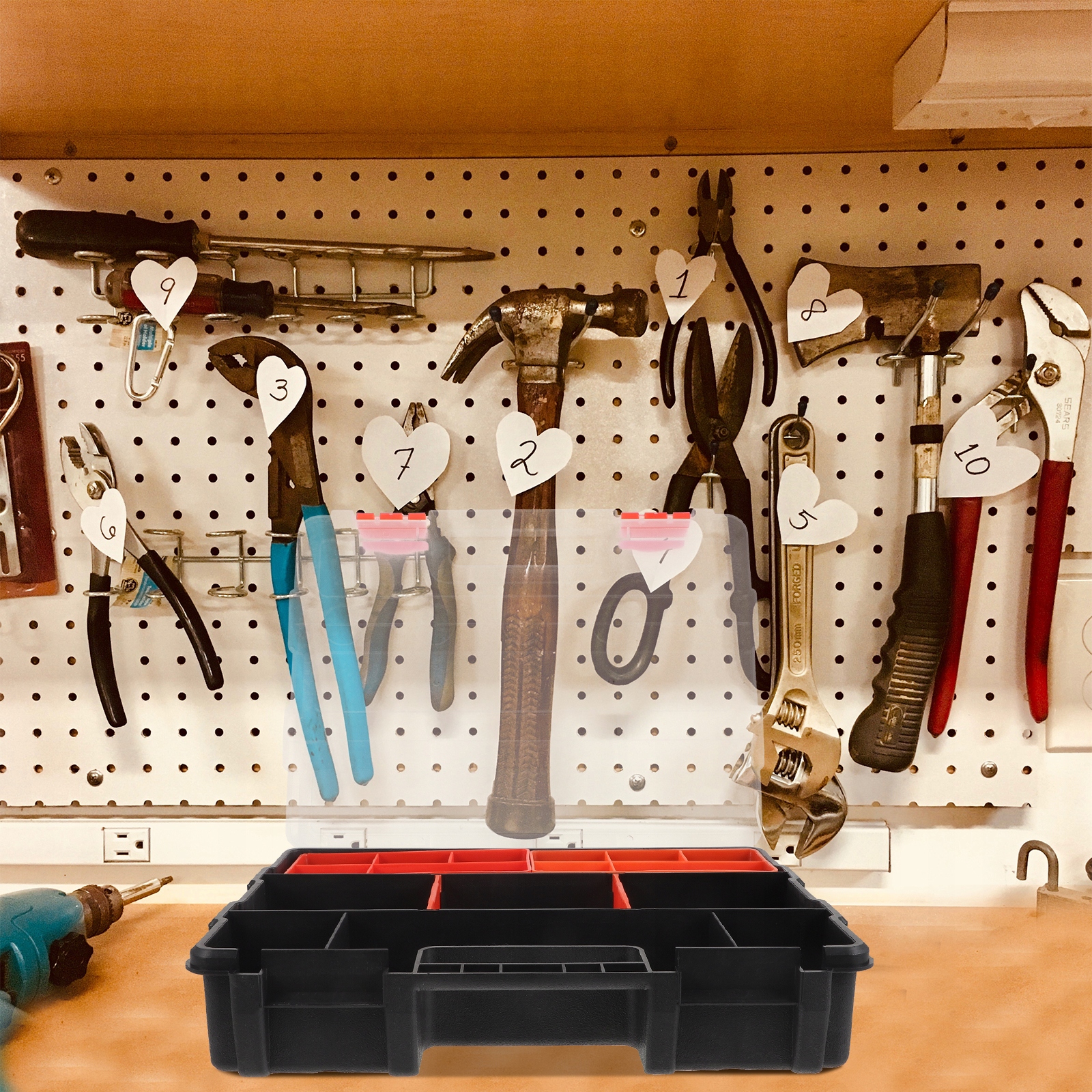 PLASTIKOWY POJEMNIK DO PRZECHOWYWANIA ORGANIZATOR NA MAŁE CZĘŚCI Marka bez marki