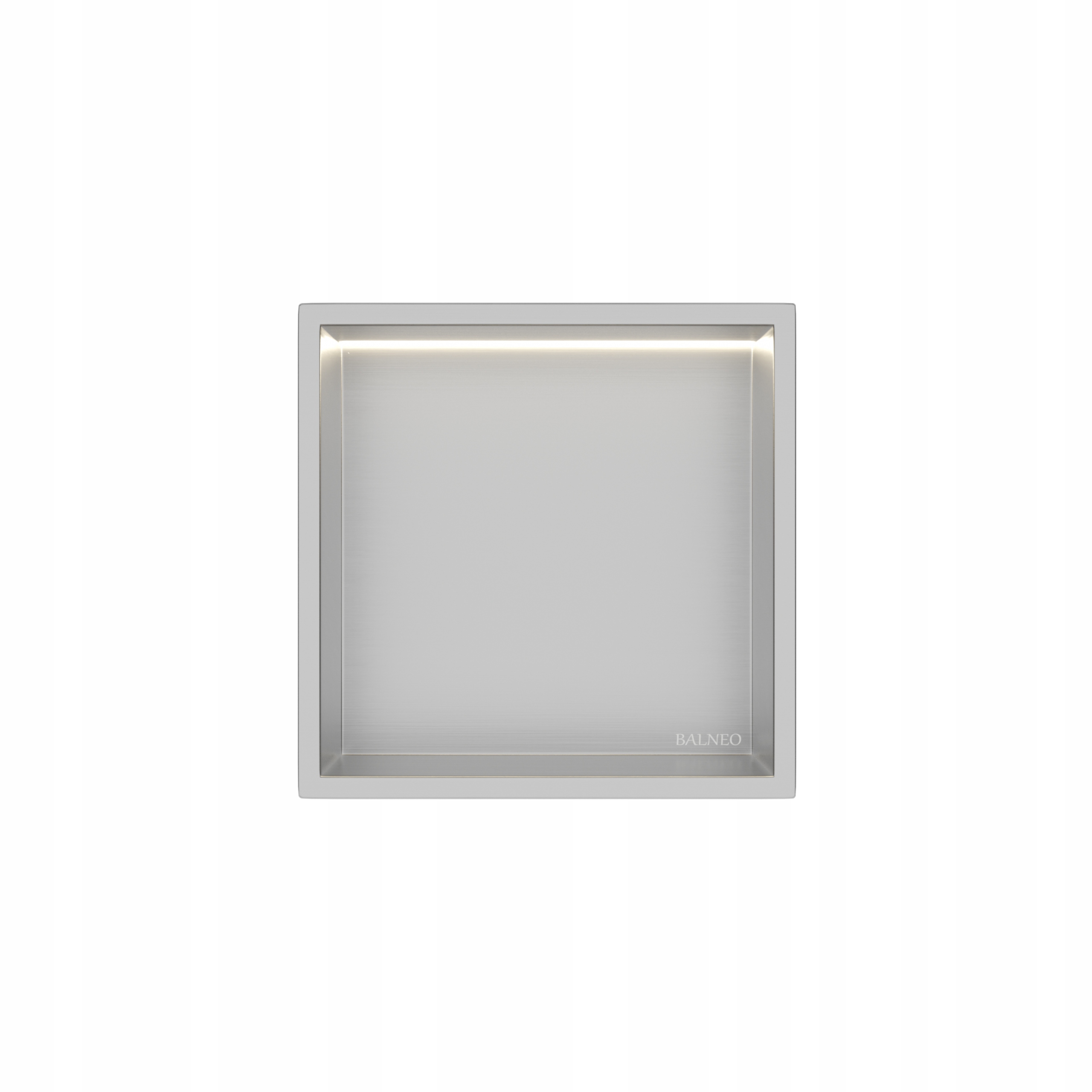 Balneo Interiérová Police S Led Osvětlením 30x30x10 cm Inox Wall-box One Led