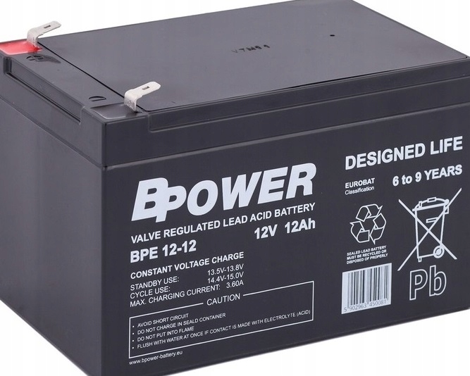 12V 12AH Mocny Akumulator Agm Do Biur Domu Bufor Komputer Laptop Kamer Cctv