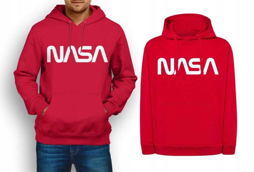

Modna bluza Nasa męska, kangurka, czerwona L