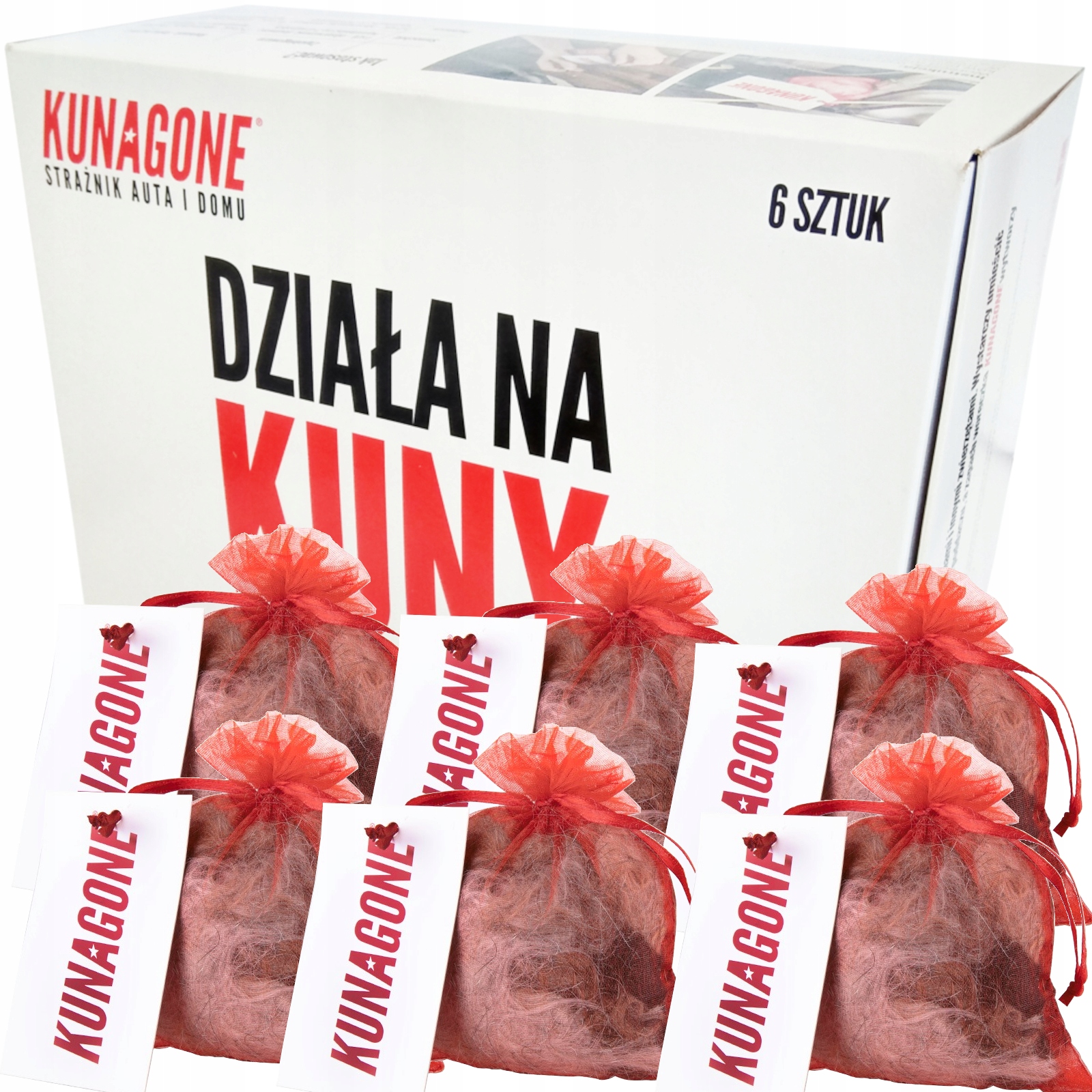 KUNAGONE ODSTRASZACZ NA KUNY DO SAMOCHODU 6-pak