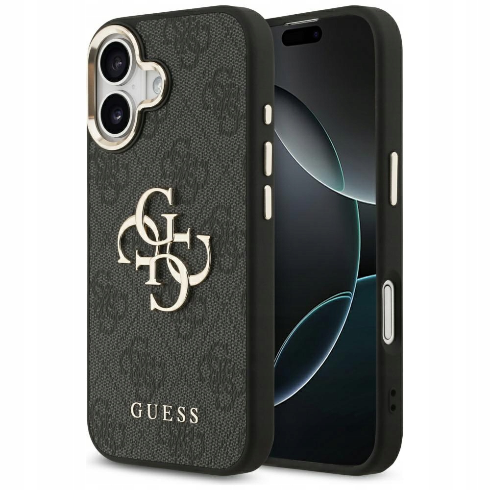 Pouzdro iPhone 17 kožené Guess Big 4G Classic Logo zlaté