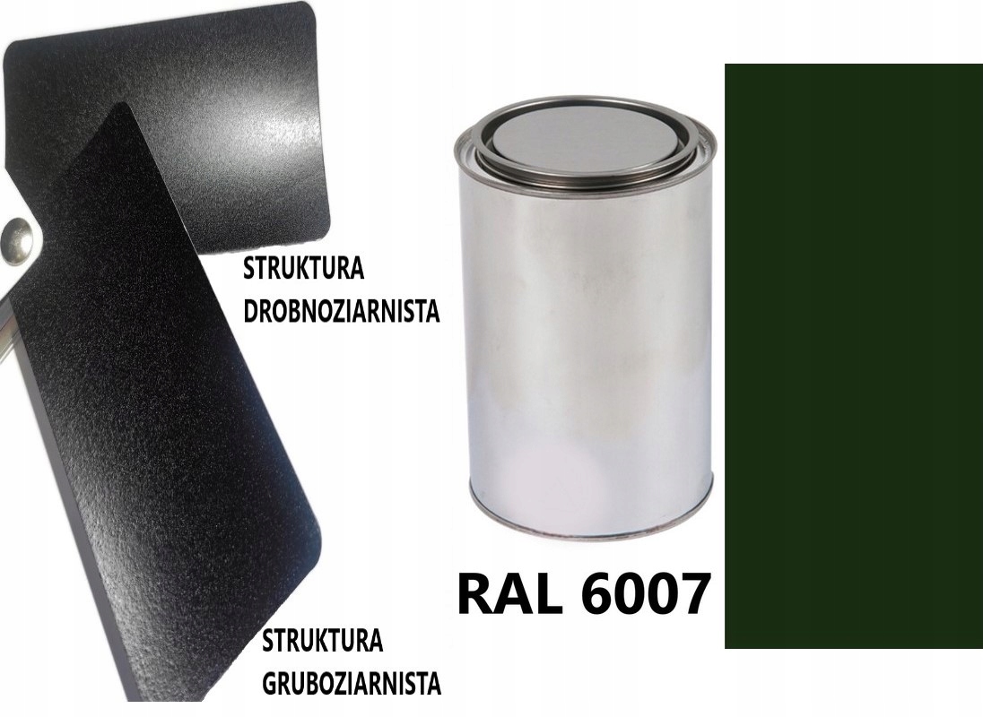 STRUKTURA GRUBOZIARNISTA RAL 6007 MAT 05-08 % DO PLASTIKU METALU AKRYL 1L