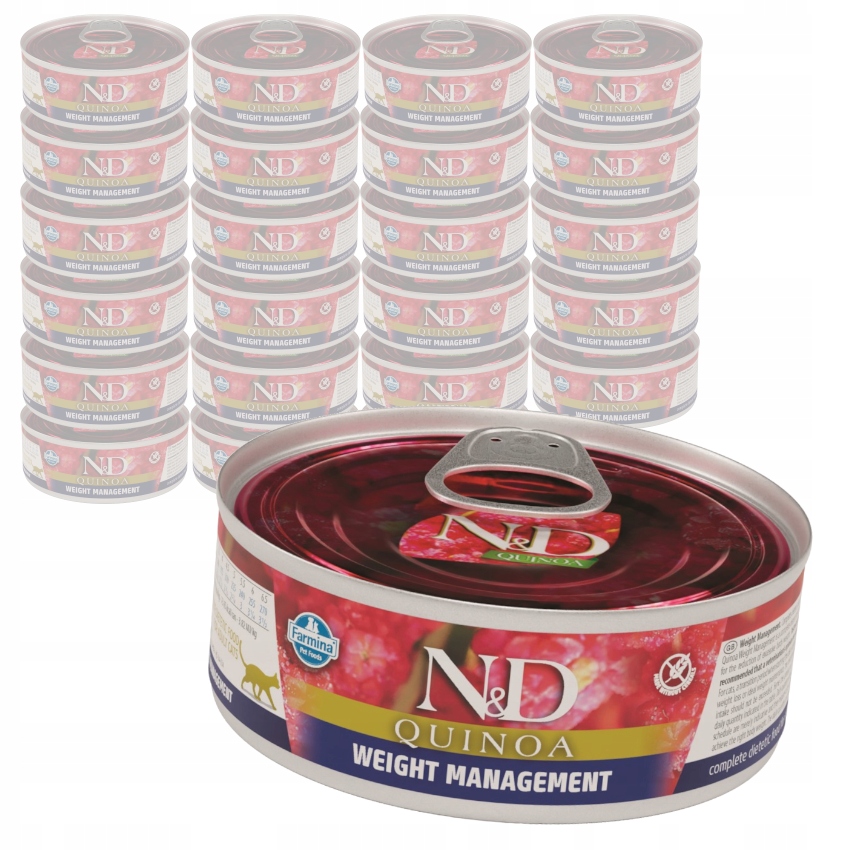 Farmina N&d Quinoa Weight Management 24x80g Vlhké Krmivo Jehněčí Pro Kočky