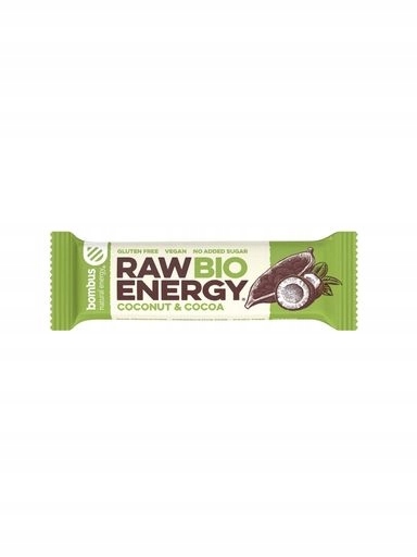 9x Bombus Bio Tyčinka Raw Energy Bio kokos-kakao bezlepkový Bio 50 g