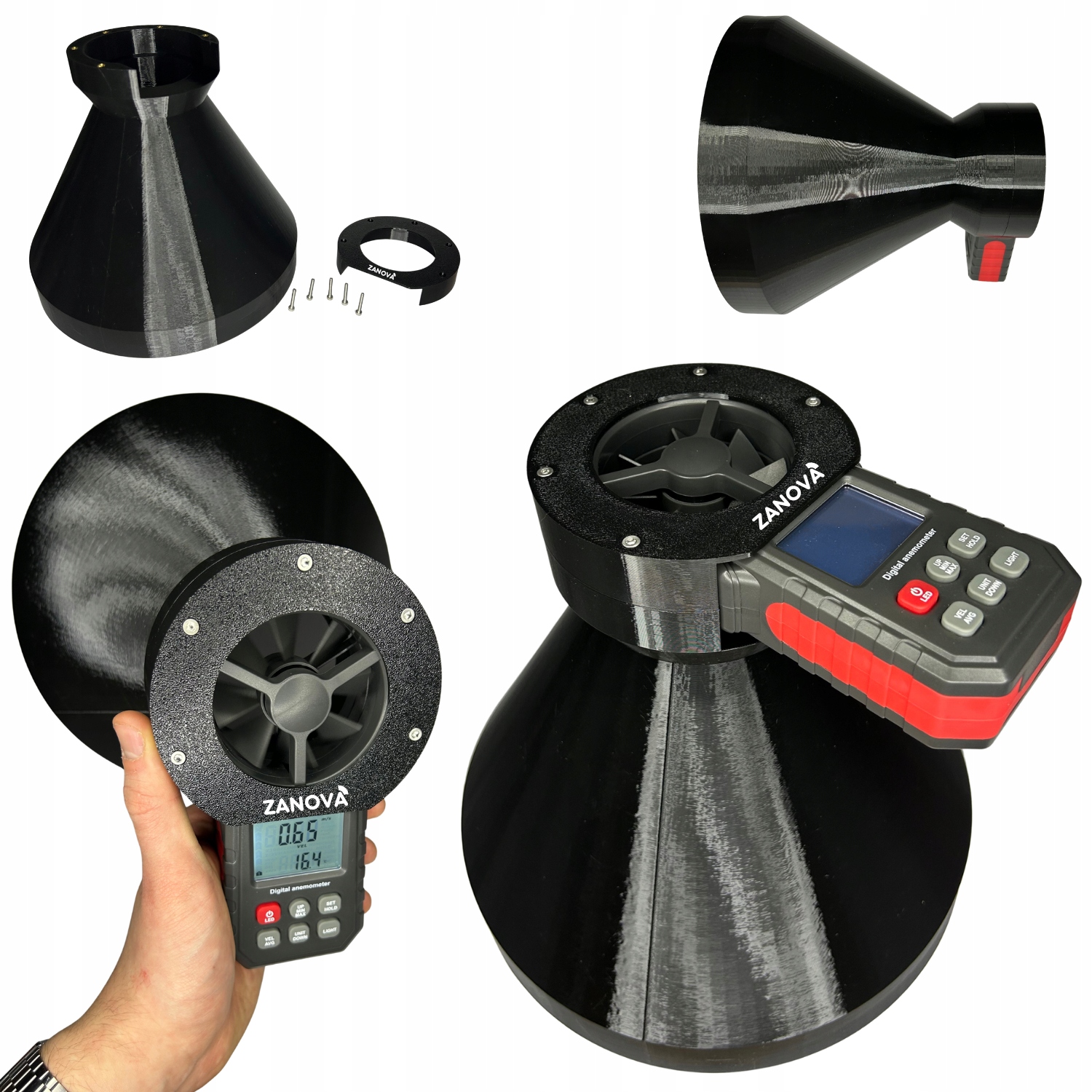 Kołnierz Rękaw Tuba Lej Do Anemometru Adapter Wiatromierza WT87 Rekuperacji