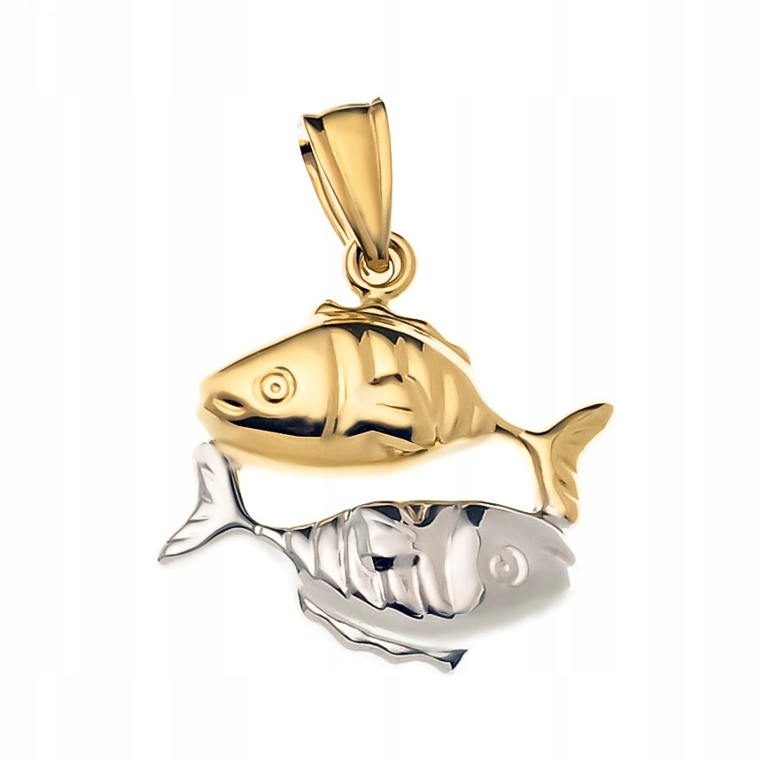 Zlatý přívěsek s přívěskem znamení zvěrokruhu ryby figurka