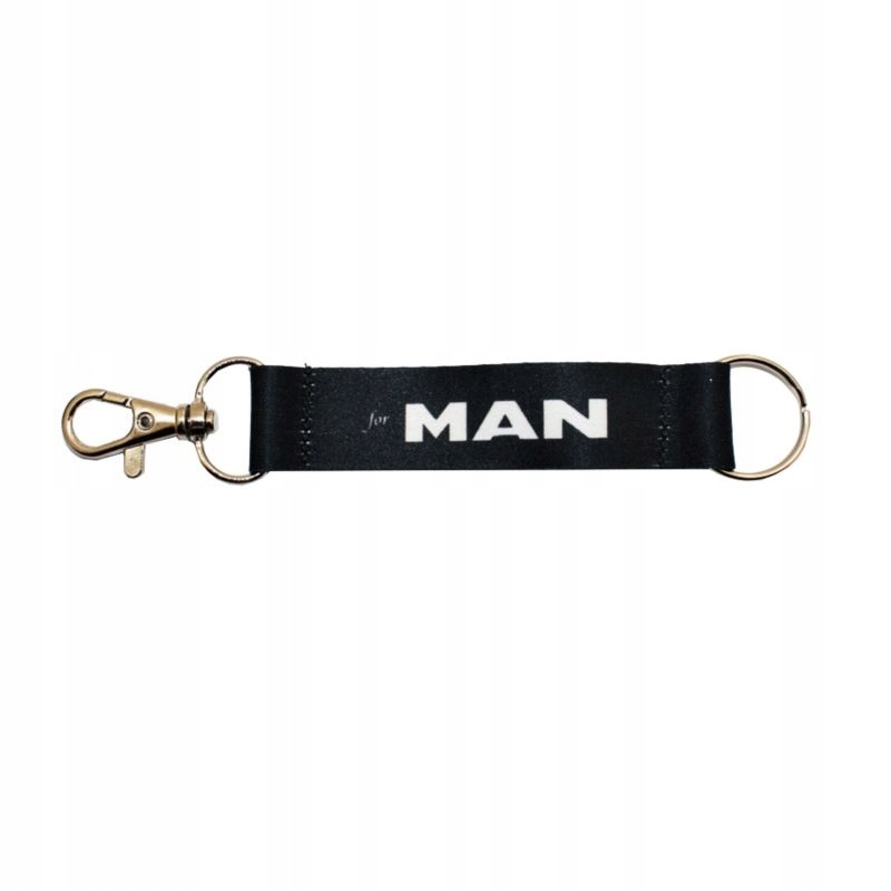 

Smycz Brelok Man czarny napis 20mm dł 15cm
