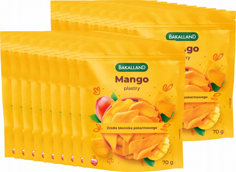 Mango owoce suszone plastry Bakalland 70g przekąska Jakość Premium x18