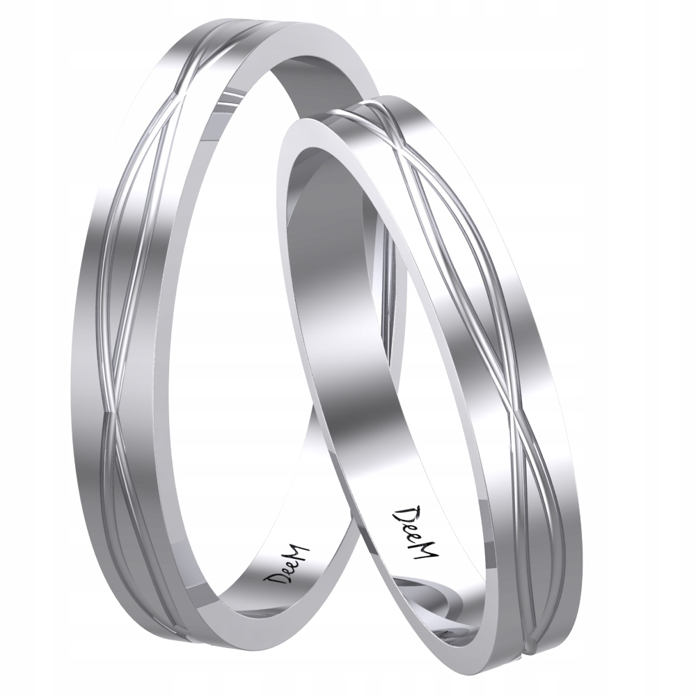 OBRĄCZKA ŚLUBNA DIAMENTOWANA BIAŁE ZŁOTO 585 WZÓR