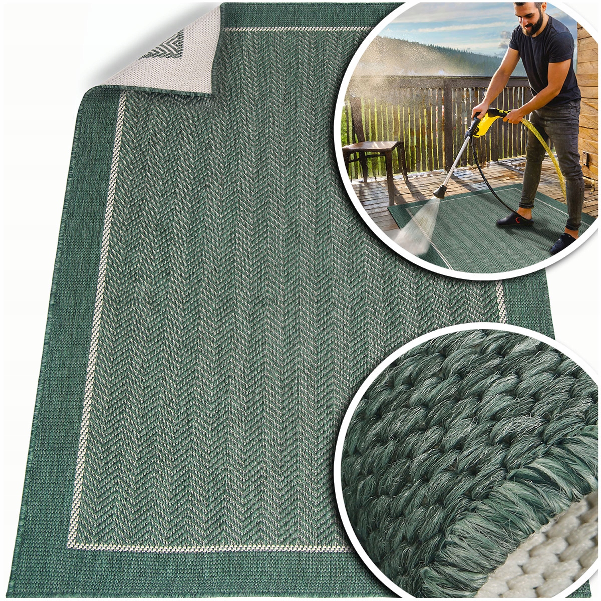 Zelený Koberec Do Kuchyně Kuchyňský Koberec Provázkový Venkovní Lana 200x290