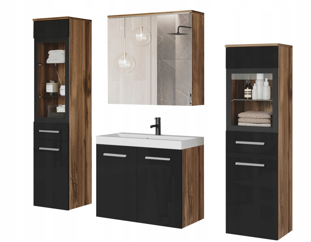 Sada Koupelnového Nábytku Udine II Závěsná S Umyvadlem, Zrcadlem A Skříňkou