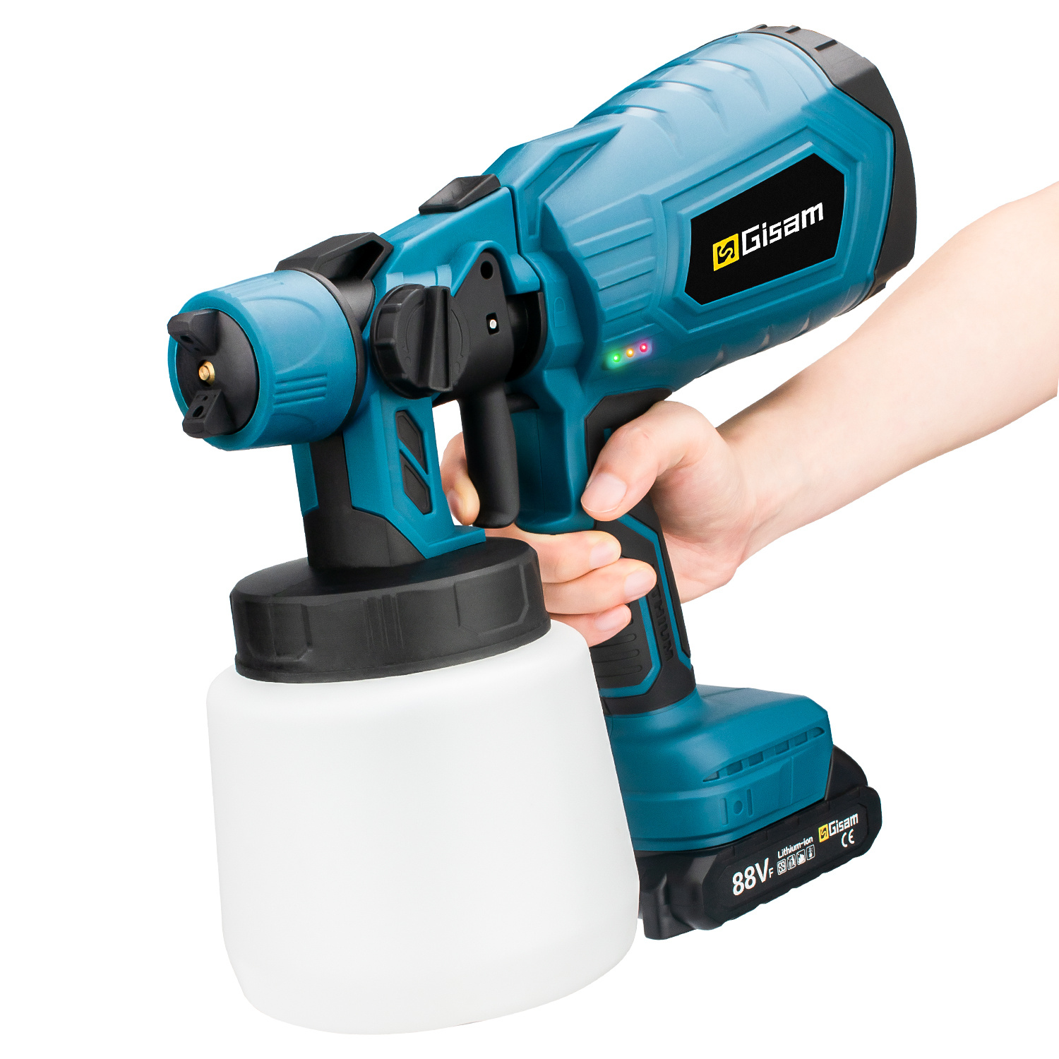 Pistolet do malowania natryskowego 1000 ml aerograf domowe narzędzie do samodzielnego malowania 2 baterie Przepływ maksymalny 1000 l/min