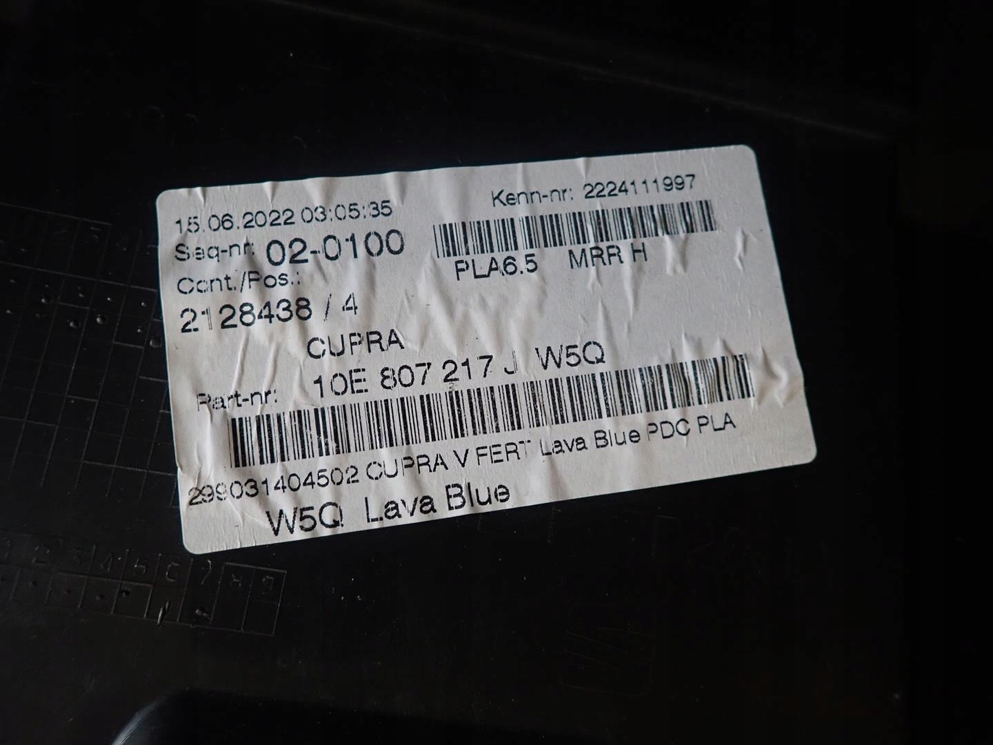 grille cap SEAT CUPRA BORN 2021- 10E807217J