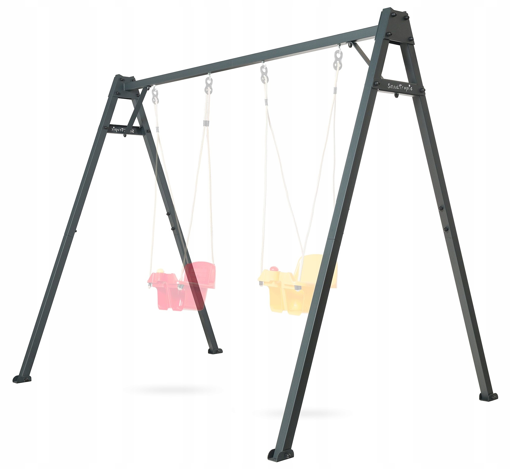 Zestaw Stelaż do Huśtawki Ogrodowej Stalowy Malowany Proszkowo 200 kg Haki