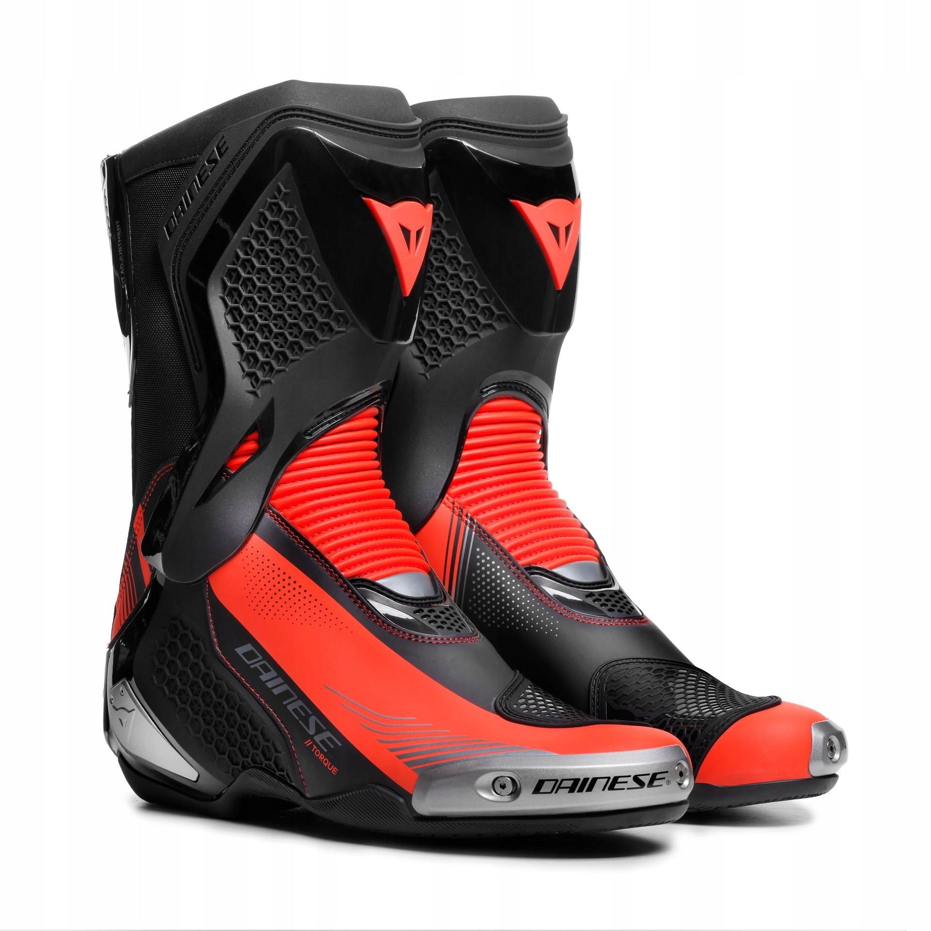 Športové motocyklové topánky Dainese Torque 4 čierne/červené-Fluo 44